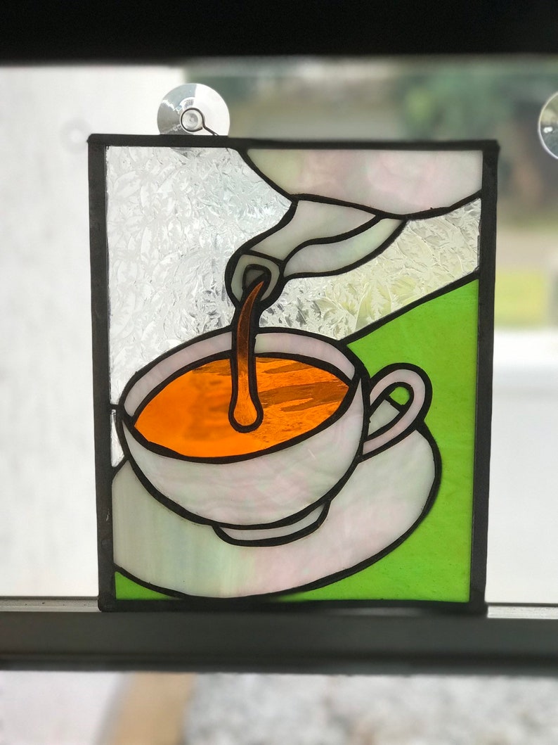 Stained Glass Coffee Cup Stained glass Teacup Stained glass Etsy
