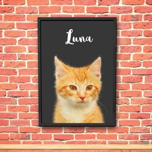 Aangepaste kattentekening portret, aangepaste kat portret, gepersonaliseerde hond muur, puppy portret, aangepaste huisdier tekeningen, ALLEEN DIGITAAL BESTAND.
