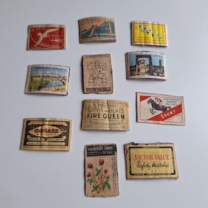 Matchbox labels, cut from matchboxes, Latvian produced, collection item.