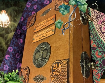 Extra large leather blank pages notebook grimoire Wiccan