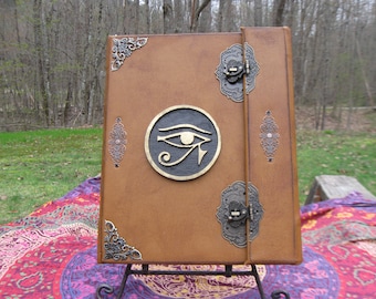 Book of Shadows in Leather with Wicca Spells, Herbs, Oils-Customizable with add/remove pages Grimoire