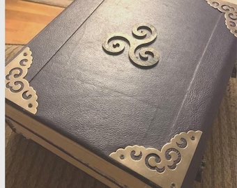 Black leather Practical magic style herb book and book of shadows