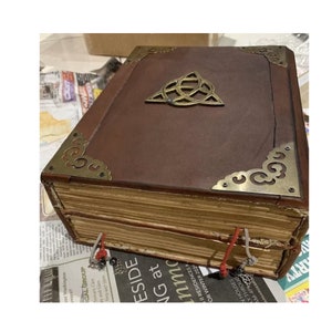 Book of Shadows and Spellbook Leather double book locking  printed pages removable pages Practical Magic Style Book