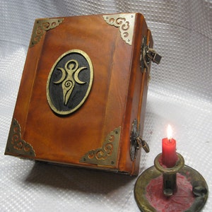 Book of Shadows & Book of Herbs Antiqued Leather Handmade Learn Wicca Create Spells Herbs Oils Grimoire  custom add remove pages wiccan Gift