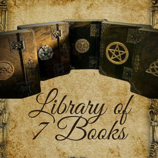 Huge Books All NEW 7 Book of shadows all 7 books spell books journal HERBS Oils altar Book of Shadows old spells Witch Book antique journal