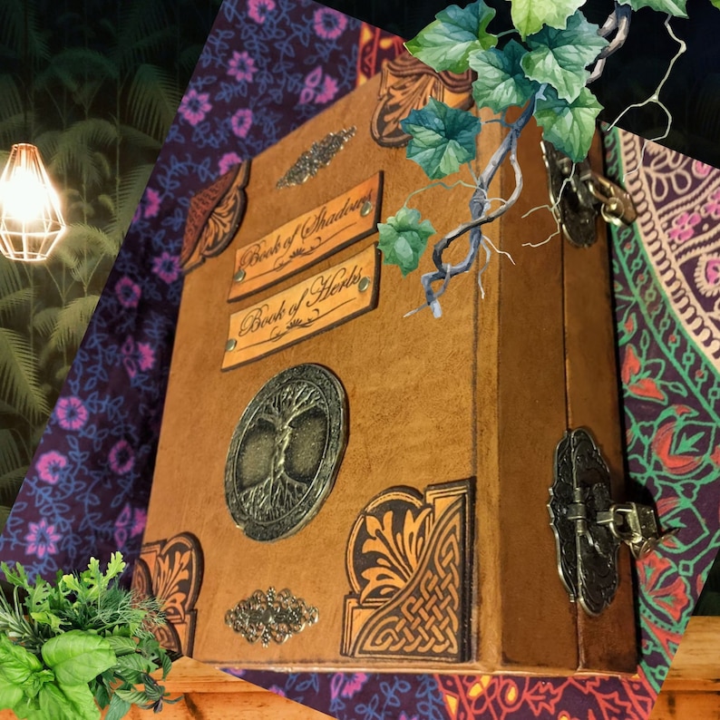 Practical Magick book of shadows, grimoire,
Leather