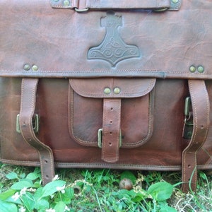 large Book Tool bag messenger bag Pressed  theme on Vintage Leather Laptop Bag Messenger Briefcase Crossbody Shoulder Satchel Bag