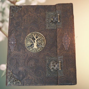 Book of Shadows for THE NEW WITCH or Experienced- Antique Brown/Black Wicca Spells, Herbs, Oils-Customizable with add/remove pages Grimoire