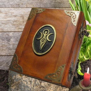 Book of Shadows & Book of Herbs Antiqued Leather Handmade Learn Wicca Create Spells Herbs Oils Grimoire  custom add remove pages wiccan Gift