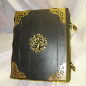 Book of Spells/ Book of Herbs Black leather Practical magic style herb book and book of spells for the newer witch spell book Wicca