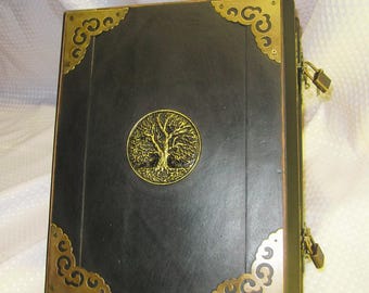 Book of Spells/ Book of Herbs Black leather Practical magic style herb book and book of spells for the newer witch spell book Wicca
