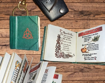 Vintage style Mini book Charmed keychain spellbook journal makes a great gift for any witch
