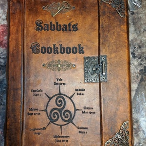 In COLOR Cooking with Magick Sabbat Recipe Book antique kitchen witch book sabbats ritual book of shadows removable pages