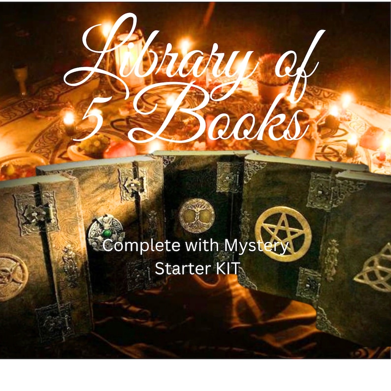 5 Books of shadows spell books journal HERBS Oils altar Book of Shadows old spells Witch Book antique journal image 1