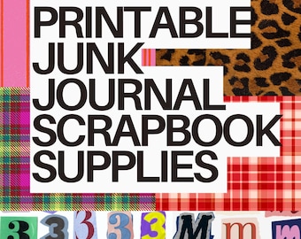 Printable Scrapbook Paper | Aesthetic Junk Journal Pages | Alphabet Digital Download | Ephemera Letters Magazine Newspaper Stickers Collage