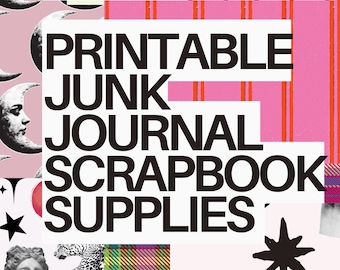 Printable Scrapbook Paper | Cute Aesthetic Junk Journal Pages | Trendy Pattern Digital Download | Ephemera for Stickers & Collage