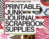 Printable Scrapbook Paper | Cute Aesthetic Junk Journal Pages | Trendy Pattern Digital Download | Ephemera for Stickers & Collage