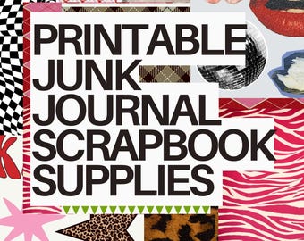 Printable Scrapbook Paper | Cute Aesthetic Junk Journal Pages | Trendy Pattern Digital Download | Ephemera for Stickers & Collage