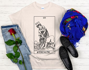 Tarot Card Shirt Strength Original Rider Waite tarot card image