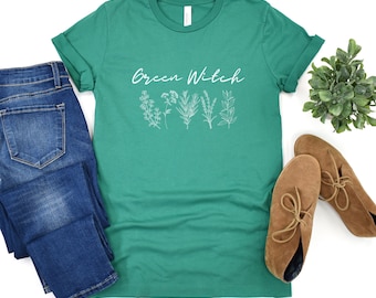 Camisa de herbología de bruja verde