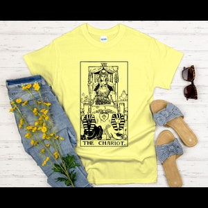 Camisa de cartas del tarot El carro Original Rider Waite imagen de la carta del tarot