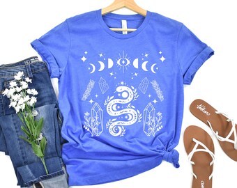 Camisa com ervas e cristais das fases da lua