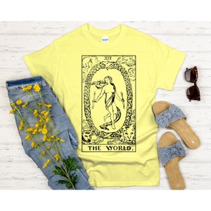 Tarot Card Shirt The World Card Original Rider Waite tarot card image