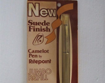 Vintage Suede Finish Camelot Pen by Ritepoint Pen - Vintage Writing Tool - New in Original Package!