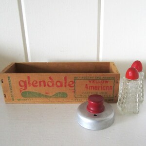 Vintage Glendale 2 LB Yellow American Cheese Box - Wood Cheese Box Crate - Vintage Storage - Vintage Advertising - Pauly & Pauly  Cheese Co.