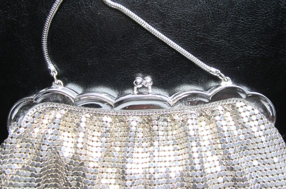 Vintage Whiting & Davis Silver Mesh Evening Bag P… - image 3