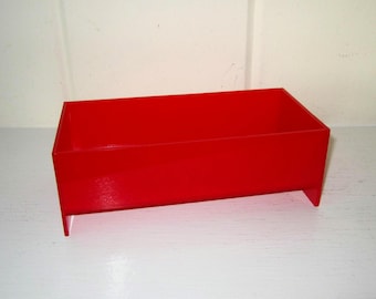 Vintage Red Opaque Acrylic Organizing Trays - Planter - Sorting Trays - Serving Container - Make up Holder - Jewelry Keeper - 10 Available!