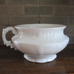 Antique Ironstone Globe China Chamber Pot - White Chamber Pot - Globe Brand China - Planter Pot - Ironstone Bowl - EXCELLENT!
