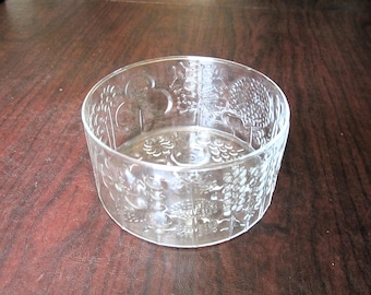 Vintage Iittala Arabia FLORA Wzór 6-calowa miska do serwowania Finlandia - Nuutajarvi Oiva Toikka Szkło artystyczne
