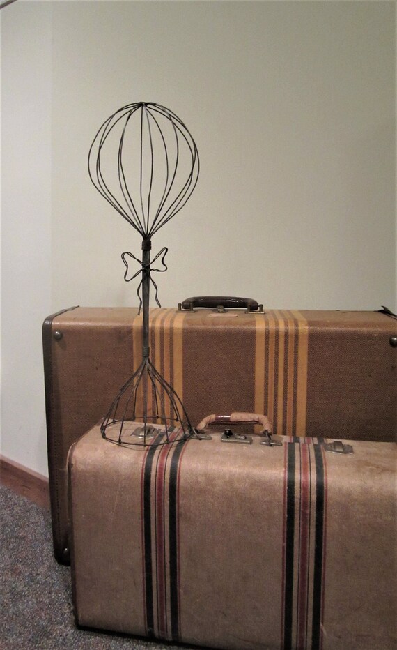 Vintage Wire Metal Hat Stand Display with Bow Wired Head Etsy