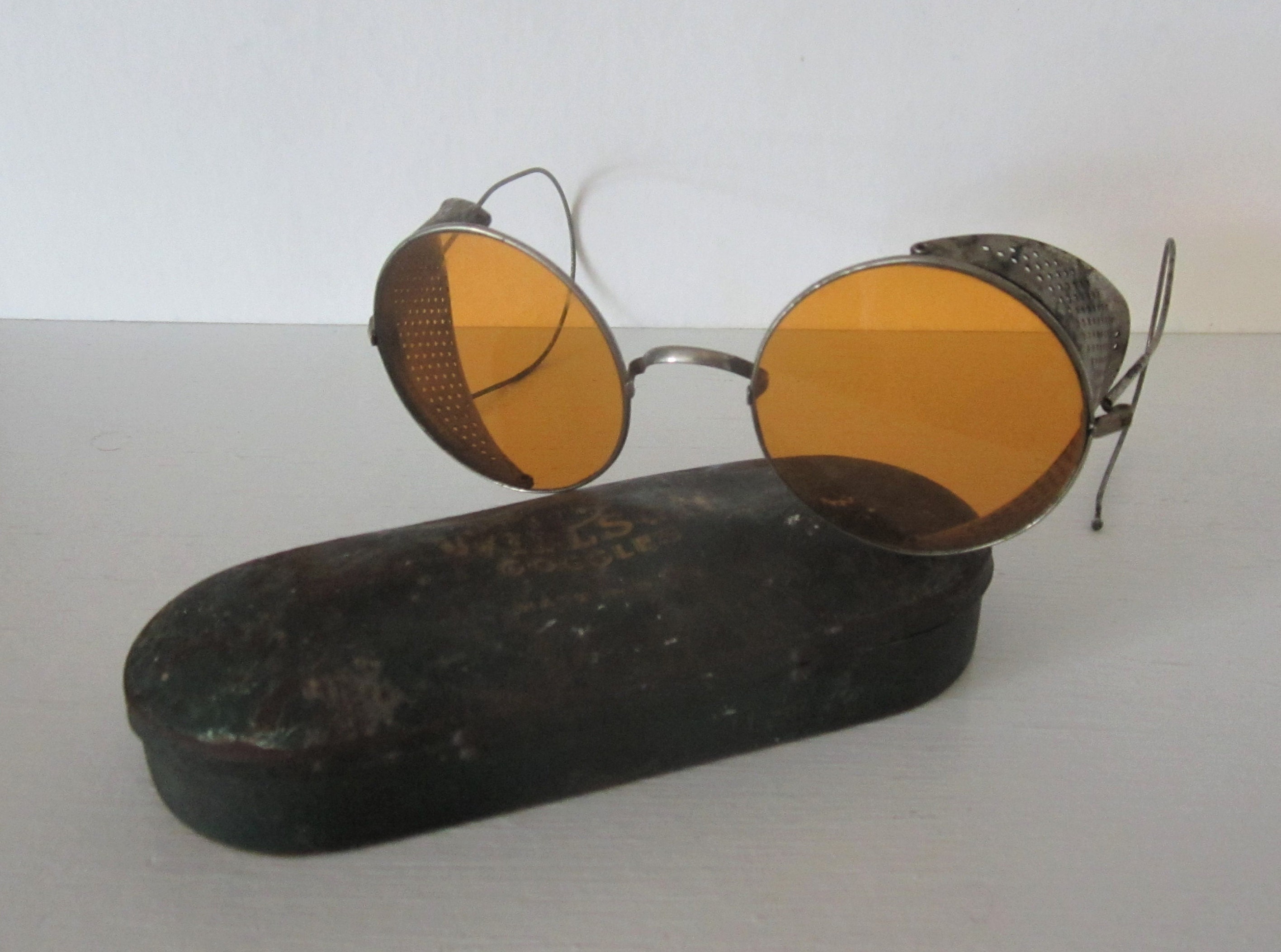 Motorcycle Steampunk Aviation Military Antique / Vintage Distressed Goggles Safety Glasses Mad Max Accessoires Zonnebrillen & Eyewear Sportbrillen Oddity 