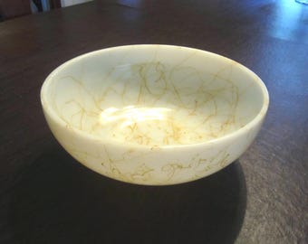 Stara miska do serwowania makaronu maślanego Hazel Atlas MCM ze szkła mlecznego, o pojemności 4 litrów, w doskonałym stanie, jak nowa!