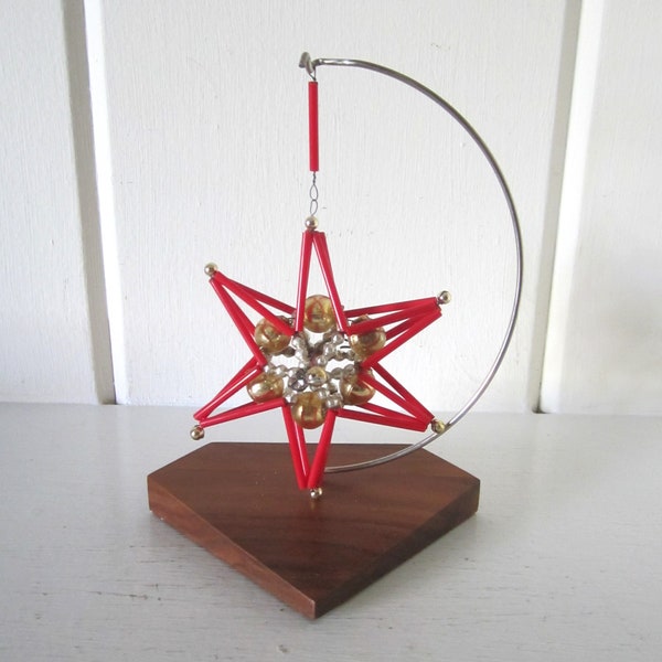 Vintage Handmade Christmas Tree Glass Tube and Bead Star Ornament - Gablonz Ornament - Vintage Czech Christmas Tree Decoration - EXCELLENT!