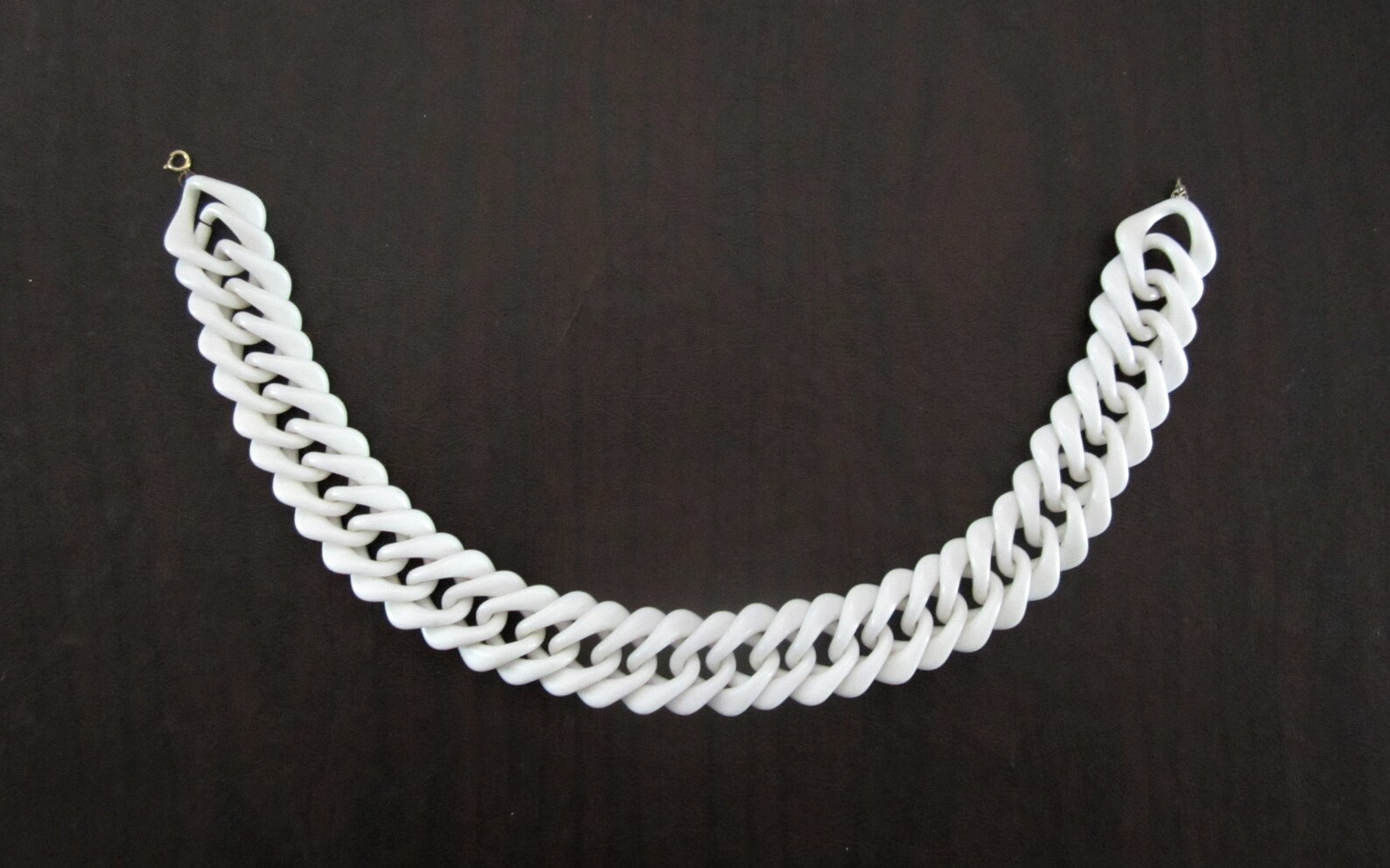 Vintage White Chunky Plastic Chain Link Necklace Retro Etsy