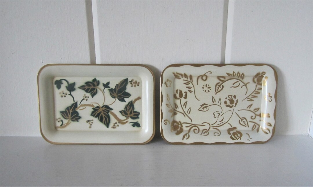 Set of 2 Vintage tip Trays Cafes and Bistros Etsy