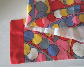 Szalik Vintage Nasharr Retro Mod Abstract Op Art z kolorowym, wielokolorowym wzorem w koła - Japonia - Octan - Modny szalik dwuwarstwowy