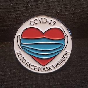 REDUCED PRICE! Covid-19 Face Mask Warrior Enamel Pin