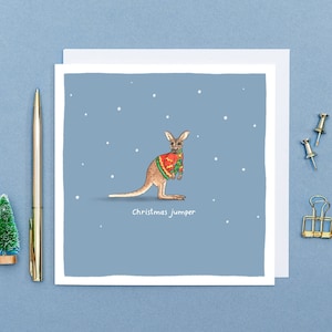 Pull de Noël - Jeu de mots de Noël // Carte de Noël amusante // Art animalier dessiné à la main // Cartes de vœux vierges et respectueuses de l'environnement