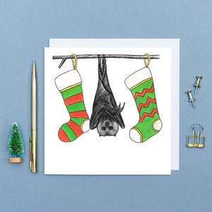 Fruit bat Christmas card // Funny Christmas card // Animal Christmas card // Animal art card // unique Christmas cards // Eco wildlife cards