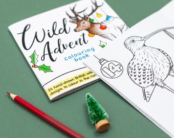Advent Colouring Book // Animal-themed advent calendar book for kids, mindfulness colouring sheets, stationery advent activity