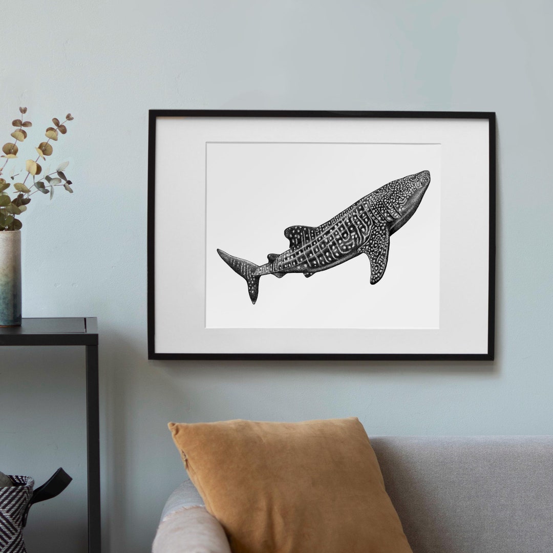 Whale Shark Art Print // Stylish Whaleshark Wall Decor, Hand Drawn — free download