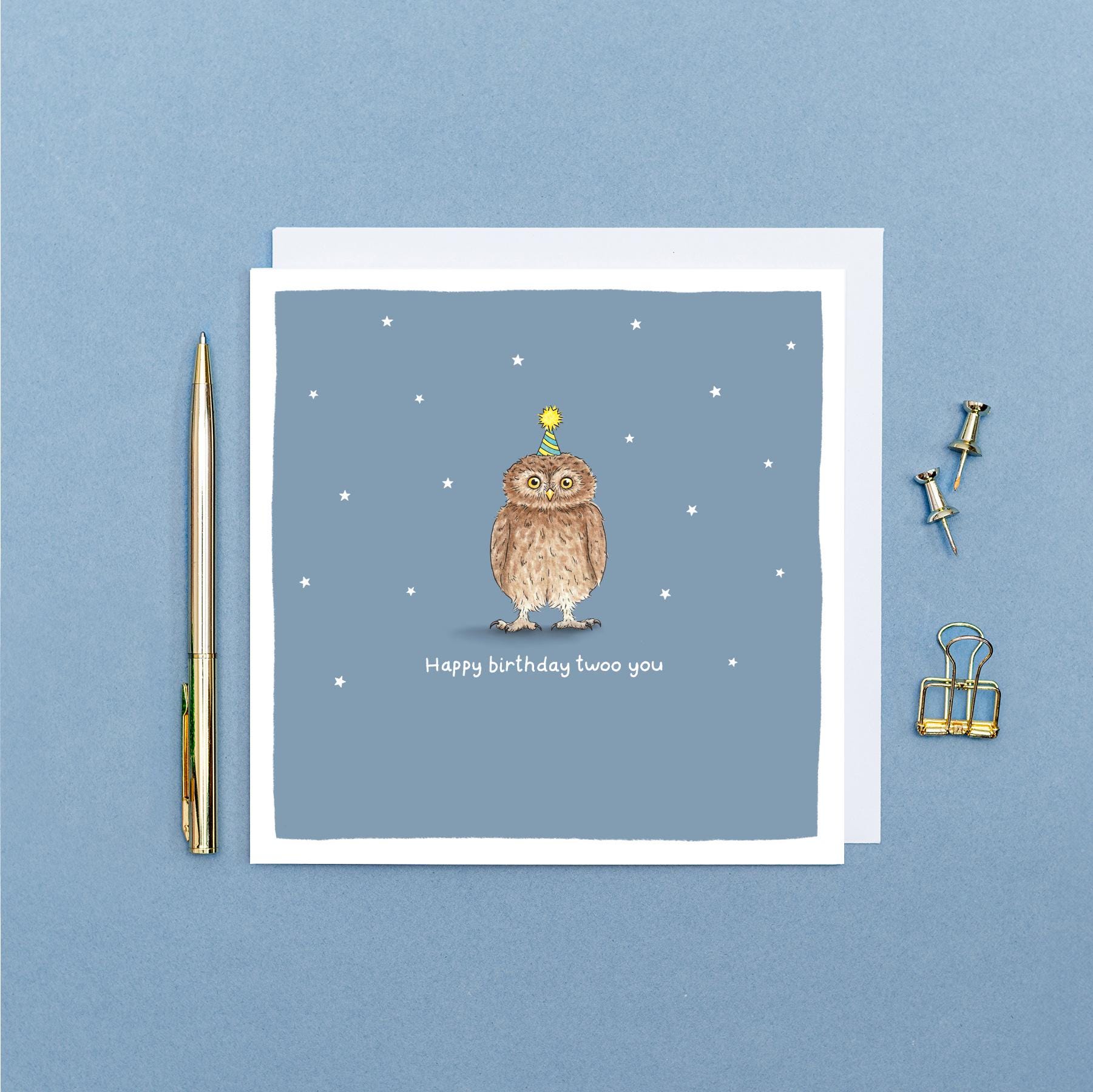 Piccolo Gufo Simpatico Biglietto Di Auguri Di Compleanno Immagine E Vettoriale - Foto 10