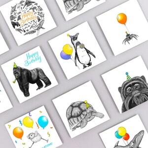 Silverback gorilla birthday card // Animal art birthday cards for him // Birthday card for men // Hand drawn birthday card // Cards for dad image 5
