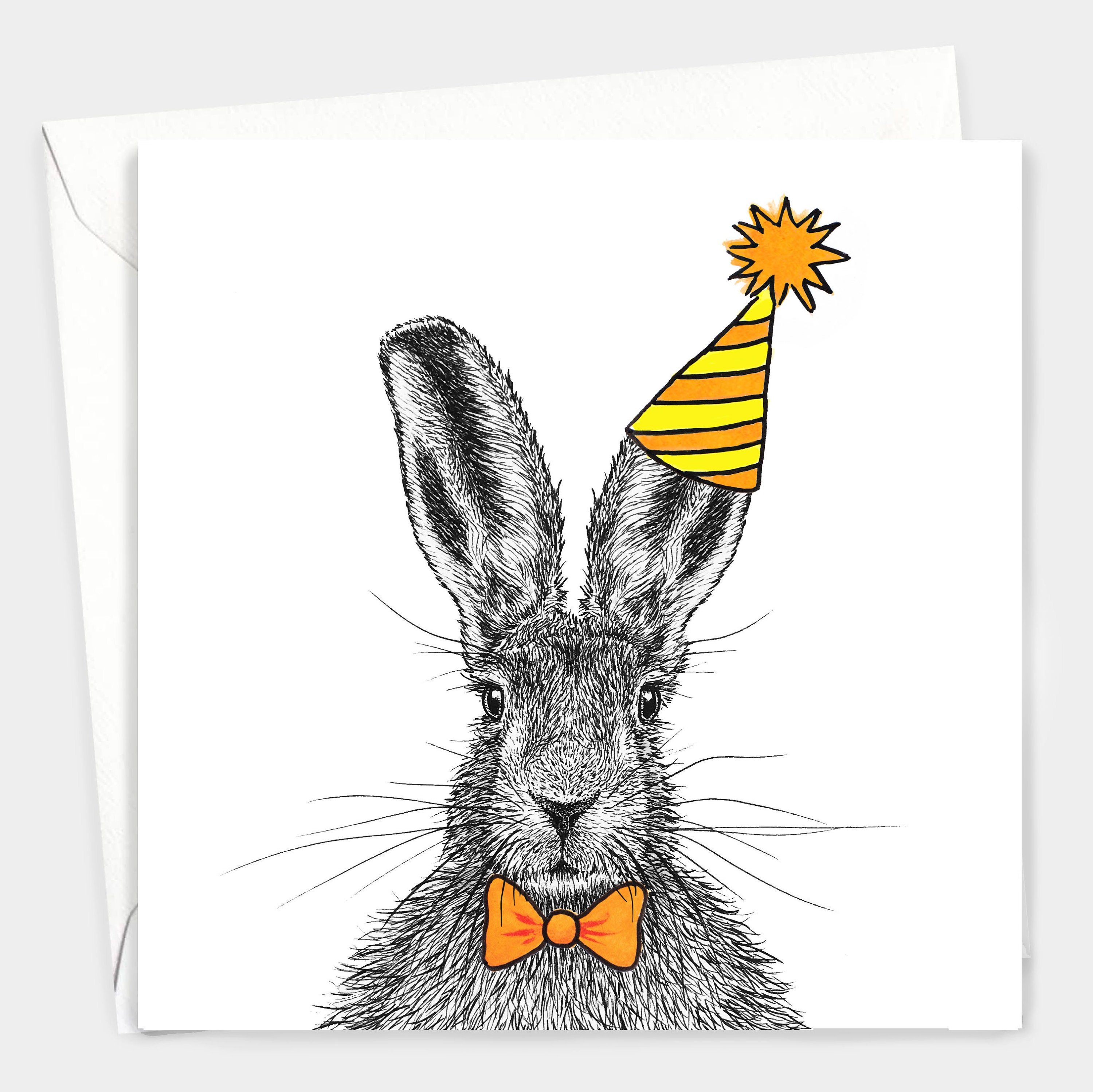 Hase Karte / / Geburtstagskarte Tier Kunst Karten für ihn Etsy