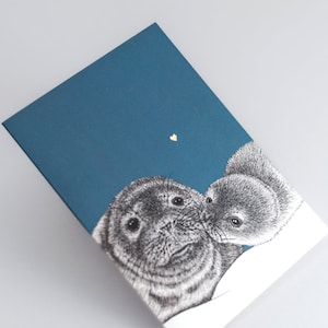 Luxury seals love card // Mother's Day card, Gold foil birthday card for mum, blank card for mum, cute birthday card, cards for dad