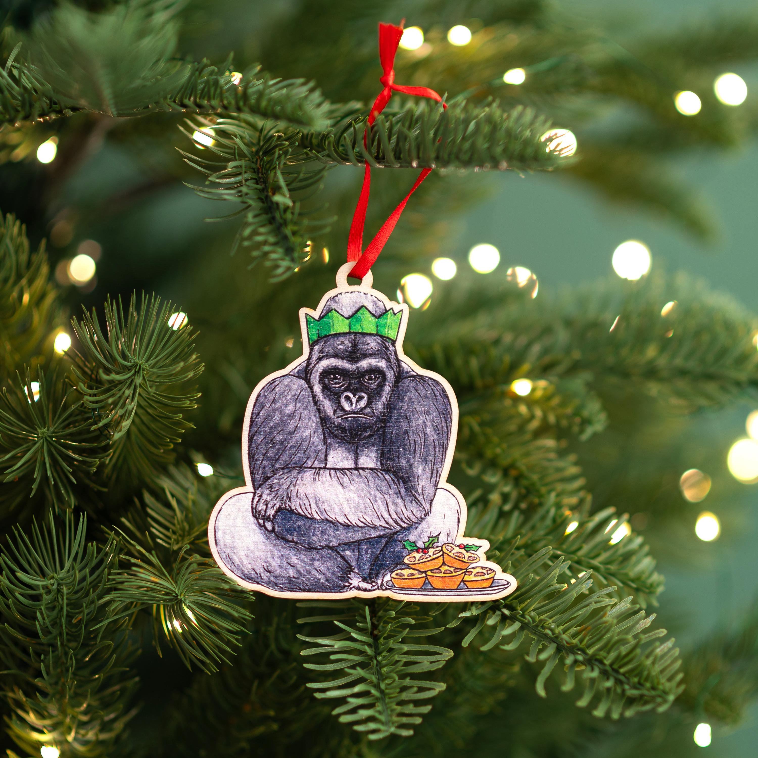 KOTORI GORILLA L/S Xmas ver. XL 新品 Tis the Season to Be Jolly Christmas Decoration // Wooden